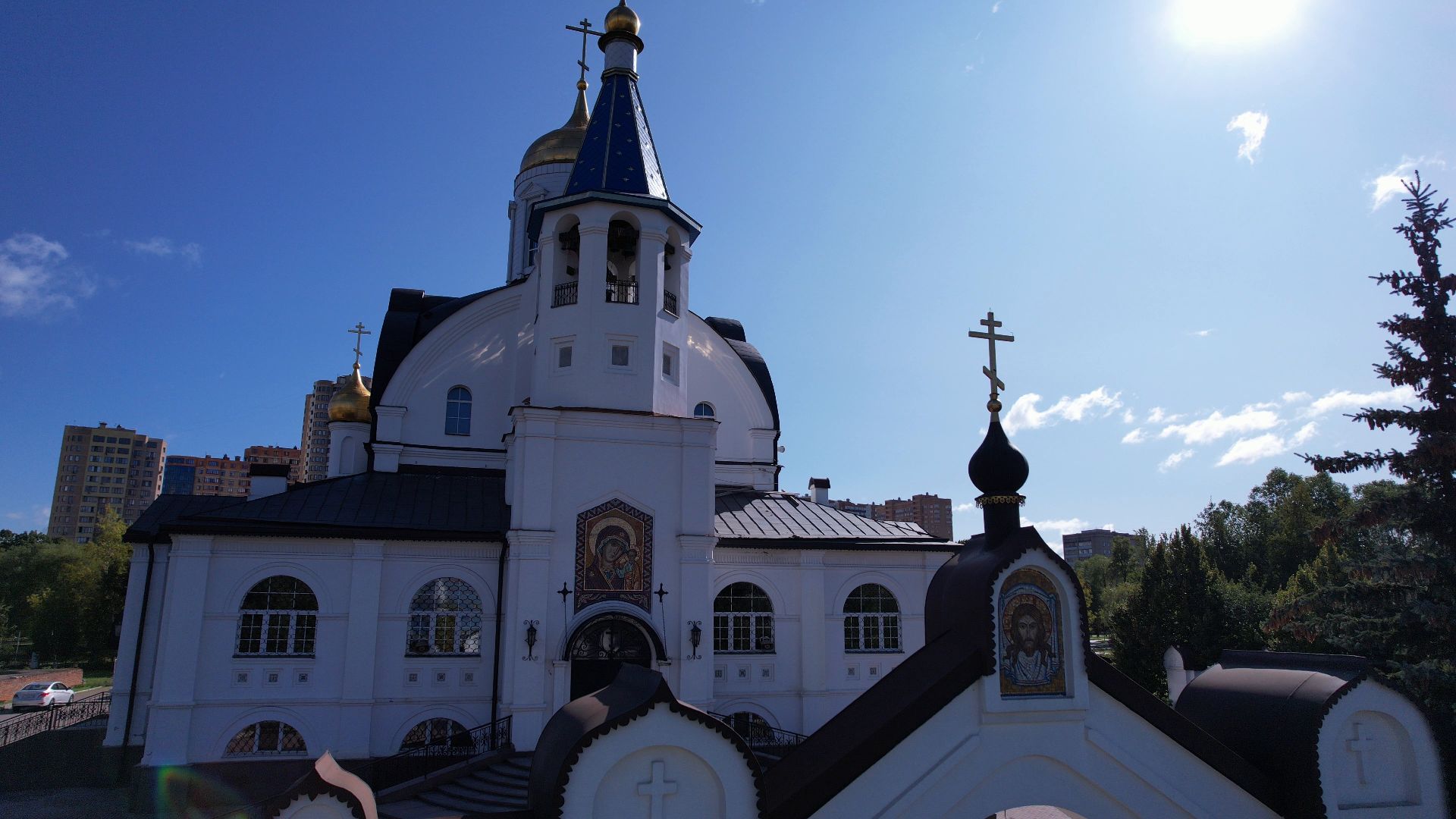 реутов, церковь, благоустройство,видео с коптера,