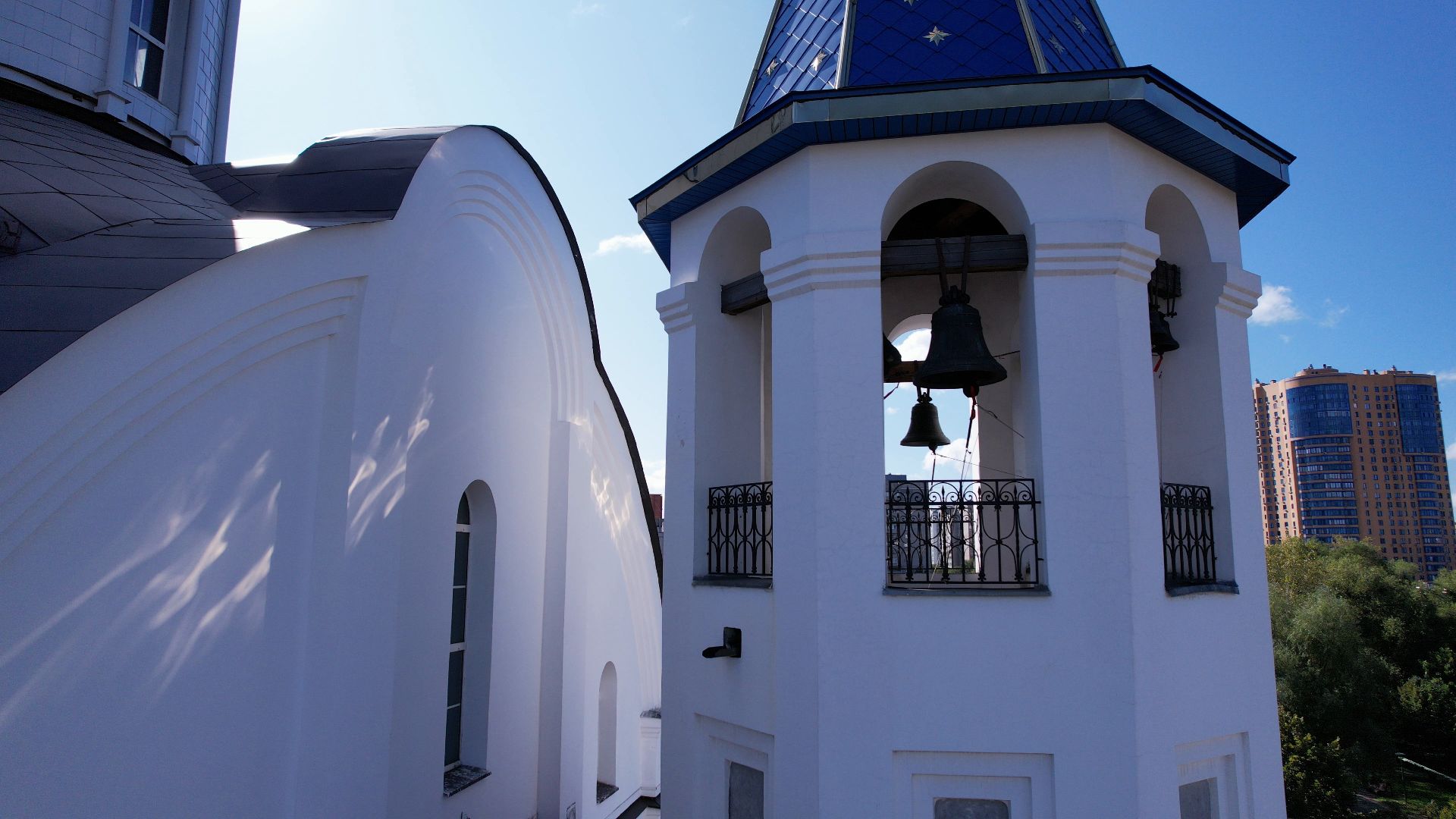 реутов, церковь, благоустройство,видео с коптера,