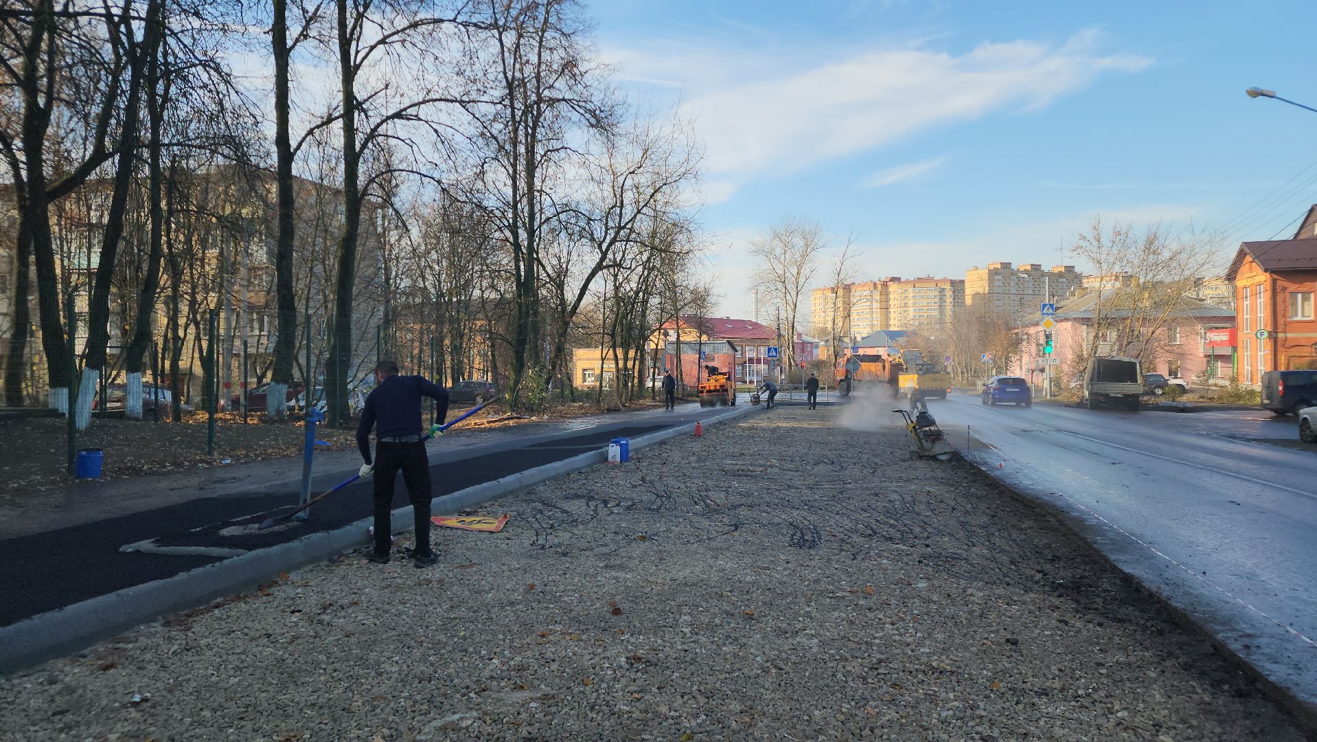 Егорьевск, благоустровйство, дорога, тротуар, парковка, поликлиника,