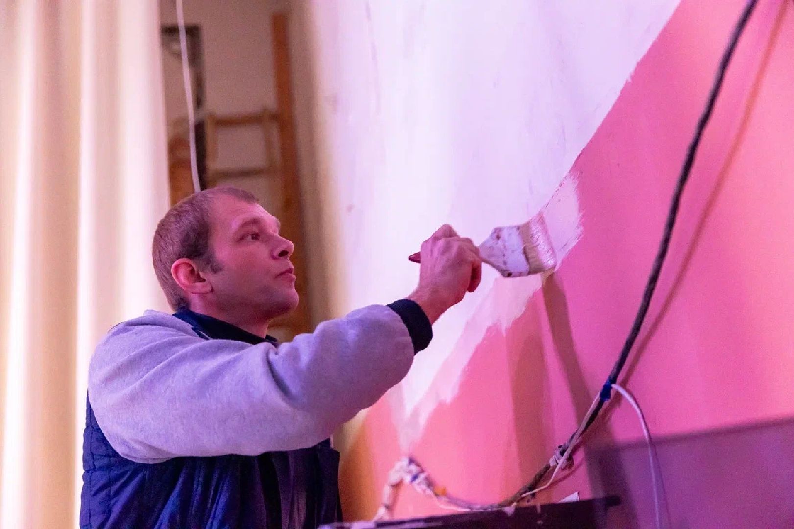 дом культуры, ремонт, сцена, культура, ильинский погост, соболево, орехово-зуево,