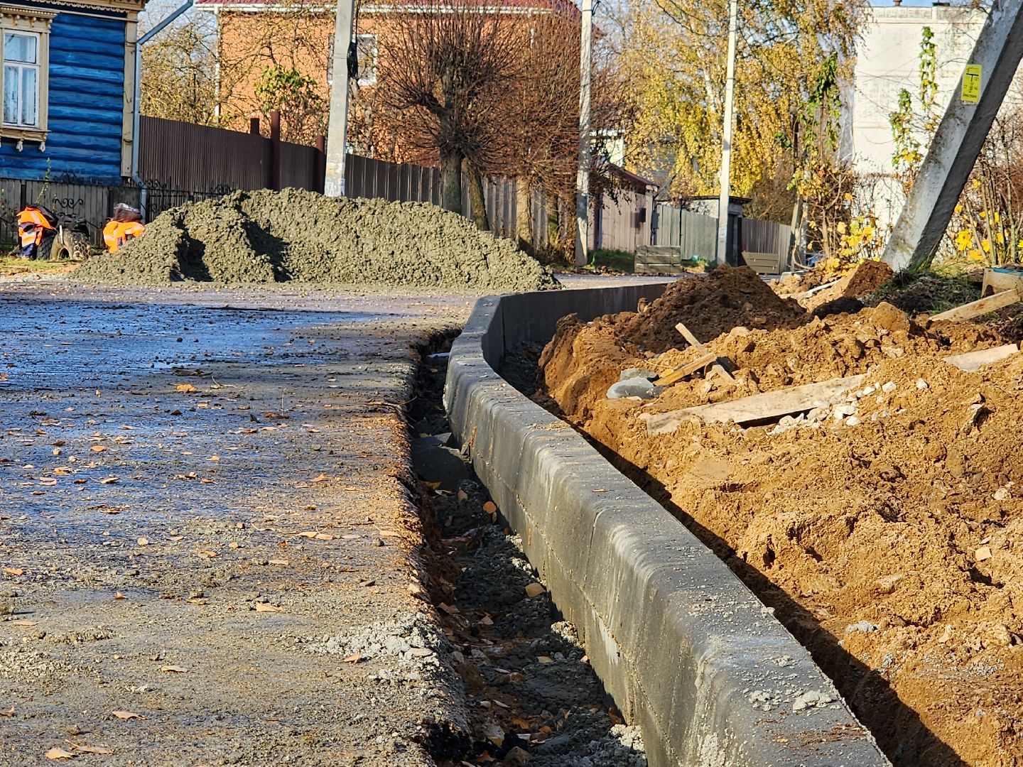 серпухов, улица народного ополчения, строительство дорог, дороги, асфальт,