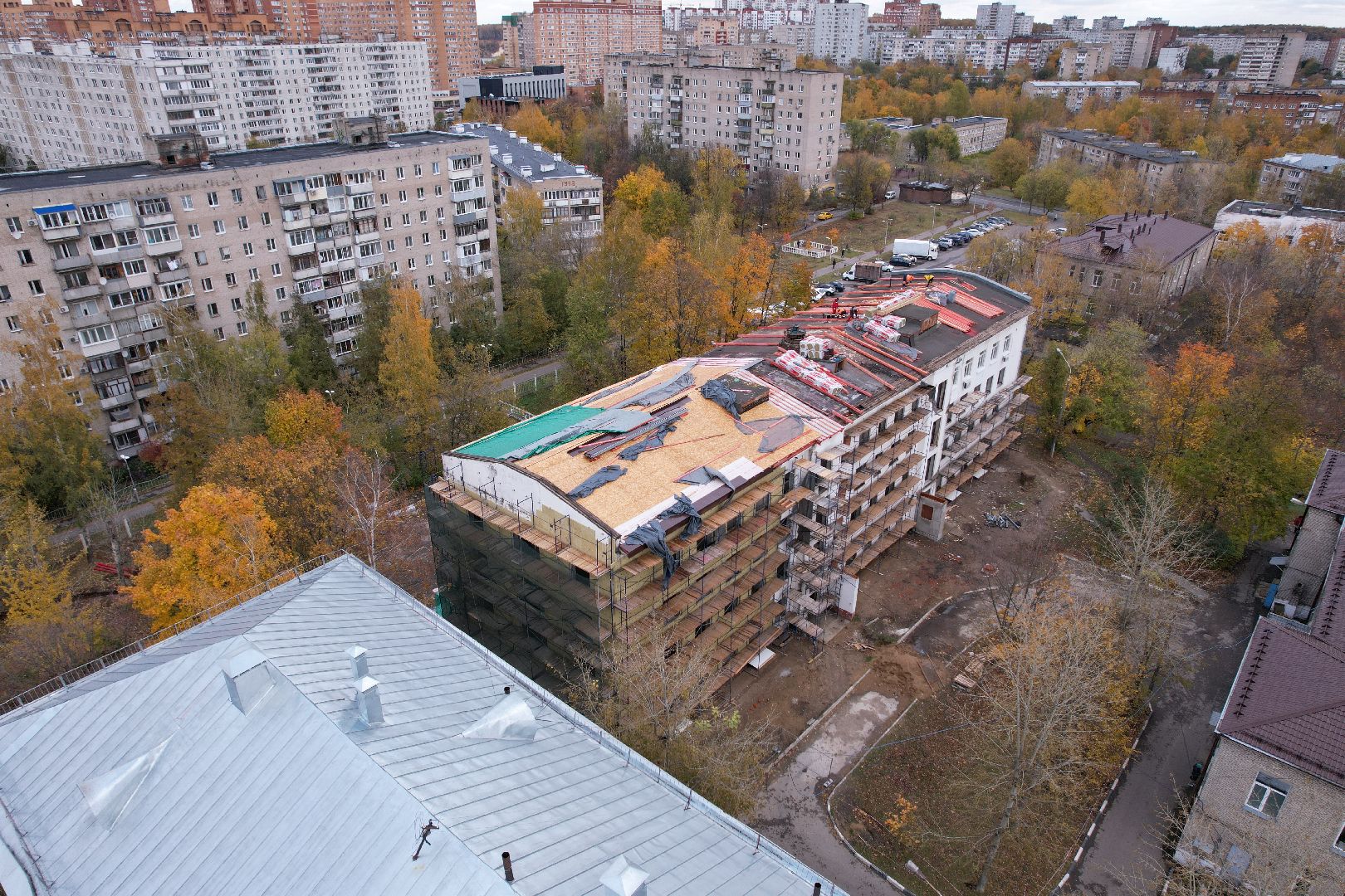 поликлиника, медицина,видео с коптера,