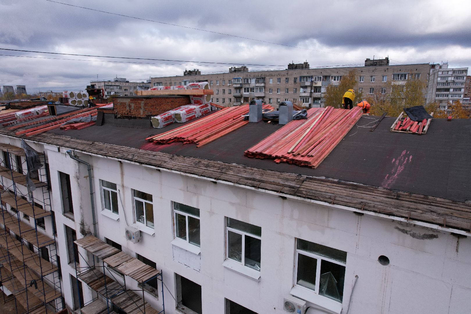 поликлиника, медицина,видео с коптера,