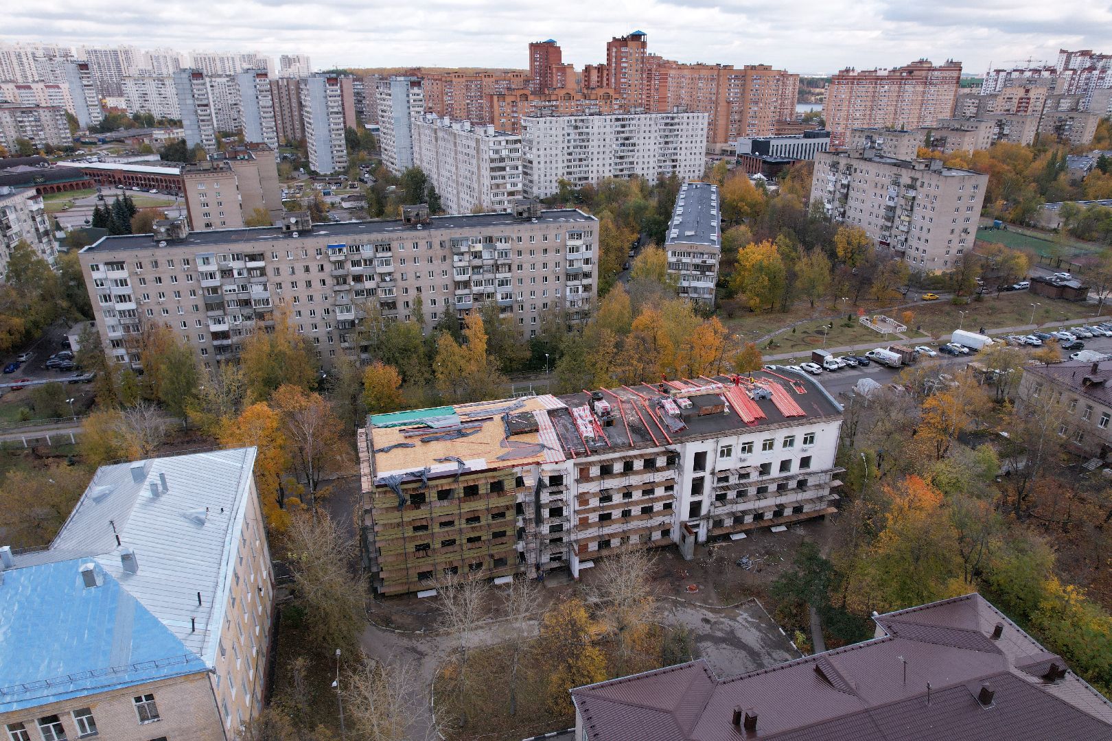 поликлиника, медицина,видео с коптера,