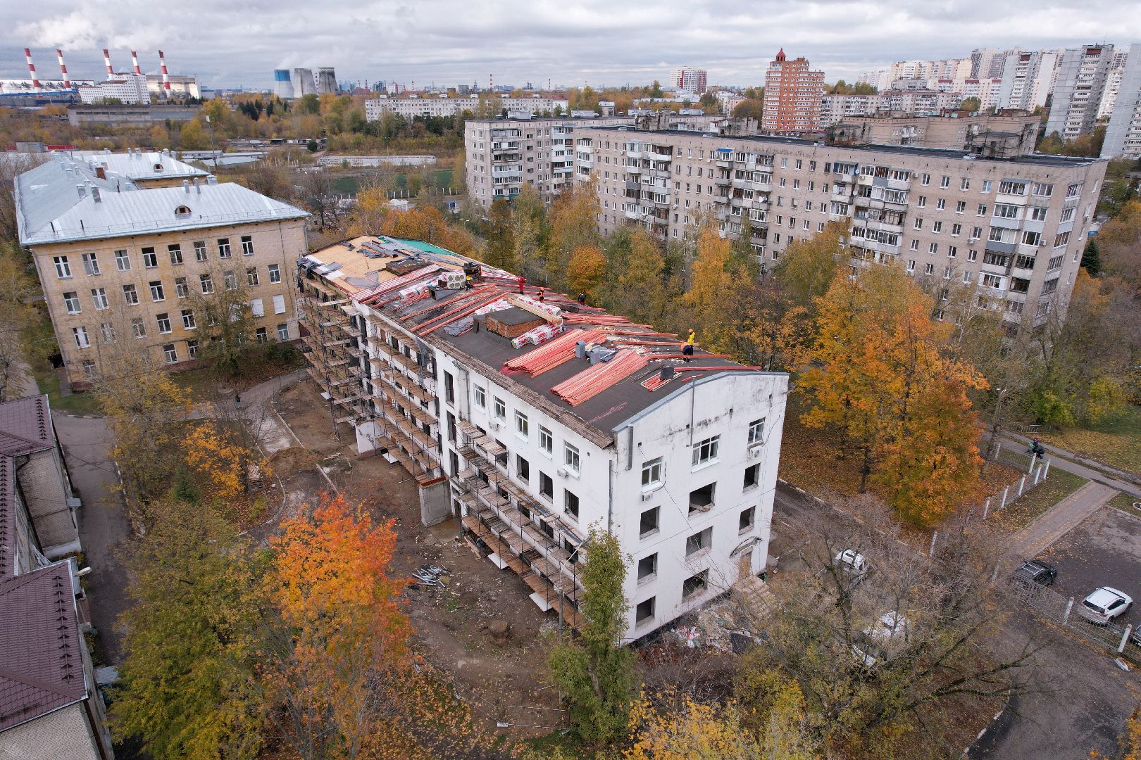 поликлиника, медицина,видео с коптера,