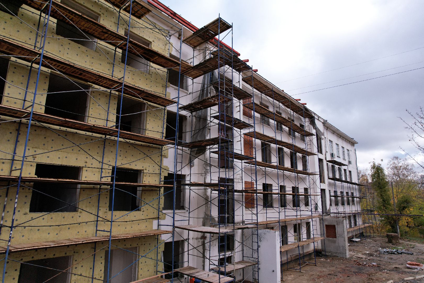 поликлиника, медицина,видео с коптера,