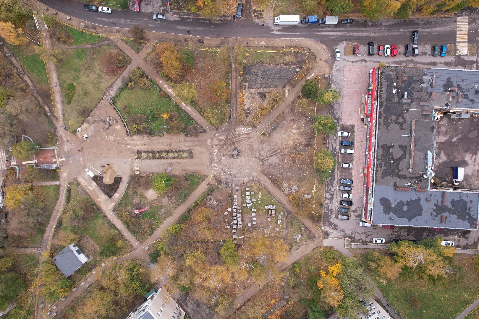 парк, сквер, реконструкция,видео с коптера,