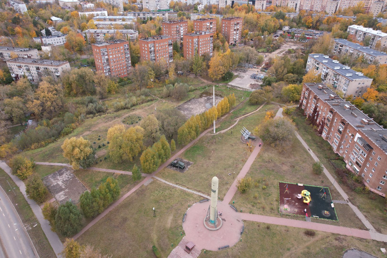 парк, сквер, реконструкция,видео с коптера,