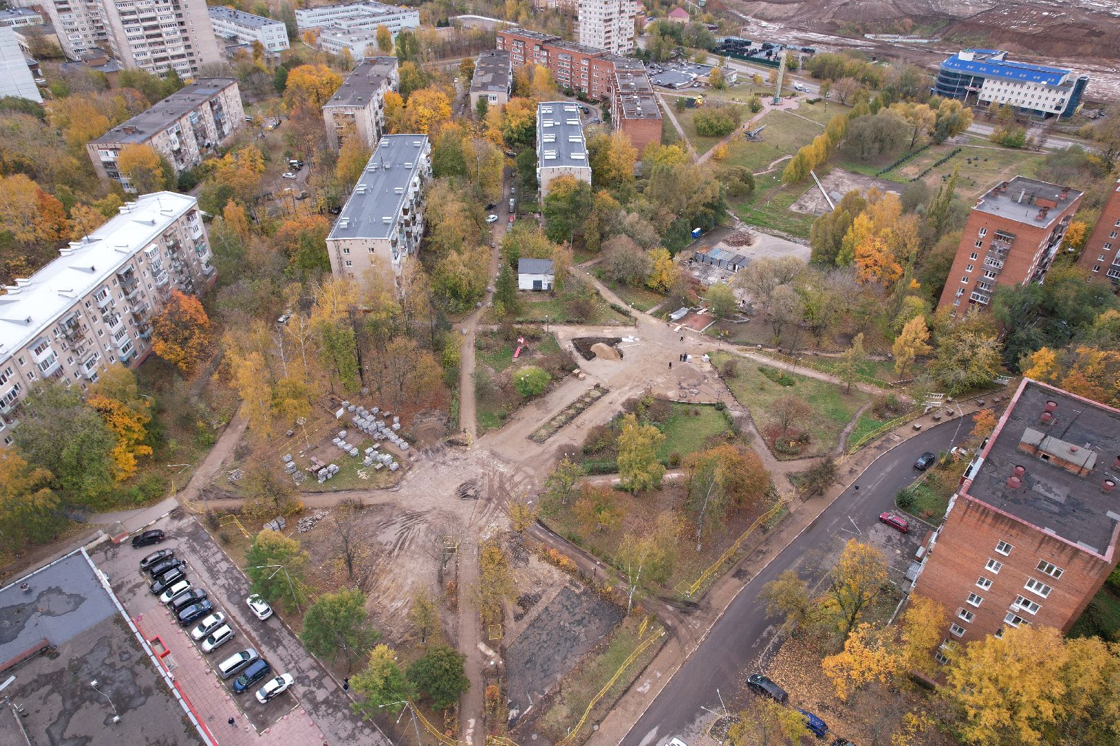 парк, сквер, реконструкция,видео с коптера,