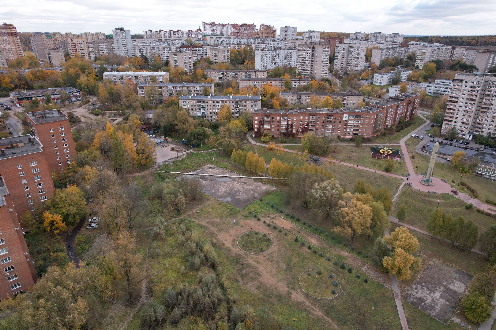 парк, сквер, реконструкция,видео с коптера,