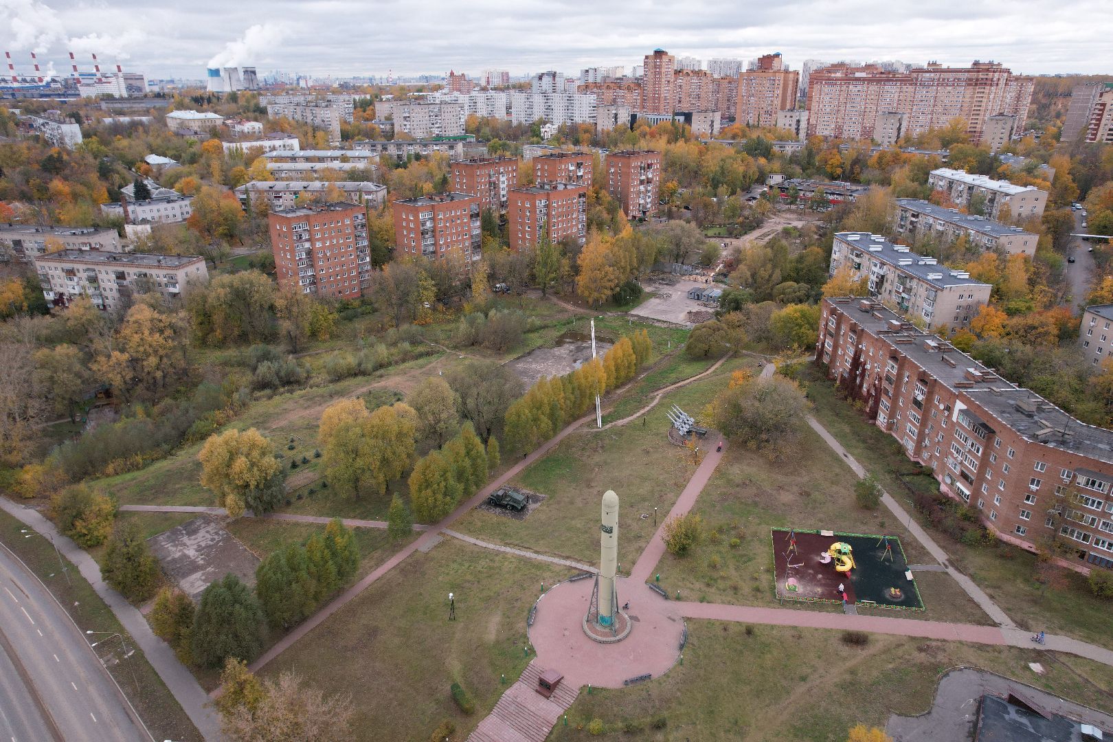 парк, сквер, реконструкция,видео с коптера,