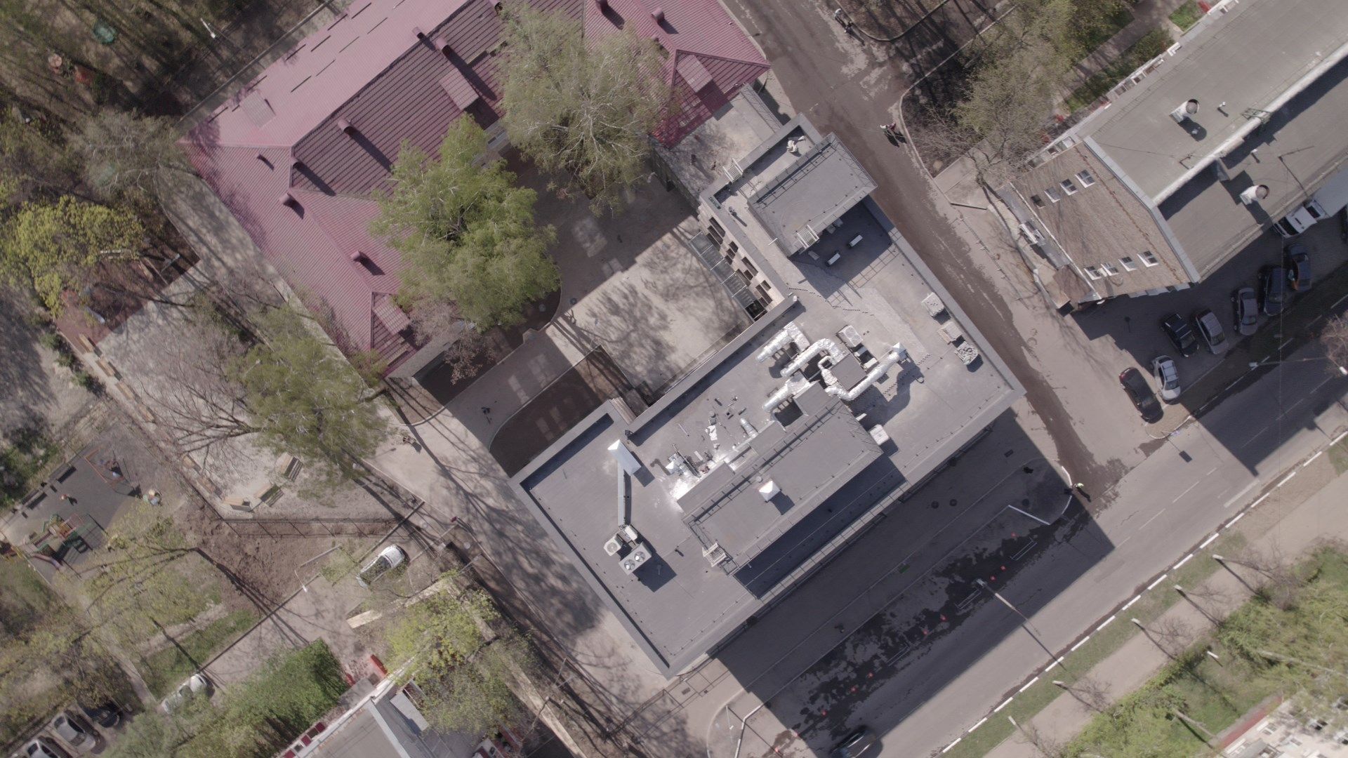 поликлиника, медицина,видео с коптера,