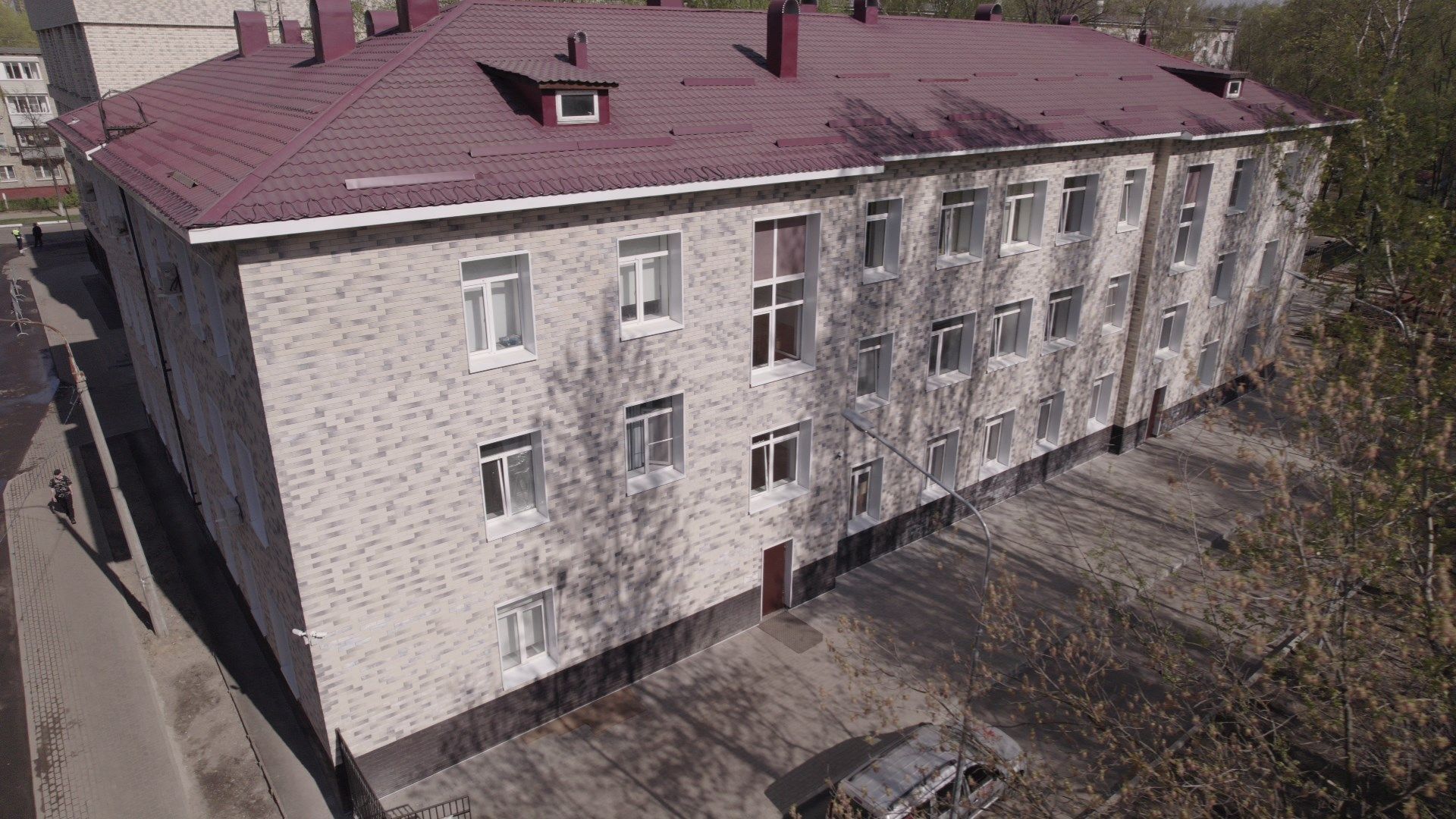 поликлиника, медицина,видео с коптера,