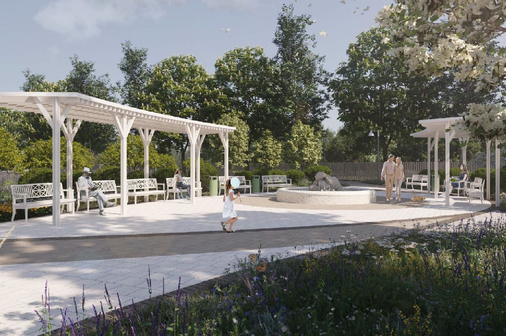 Серебряные Пруды, поселок Успенский, Яблоневый сад, благоустройство,