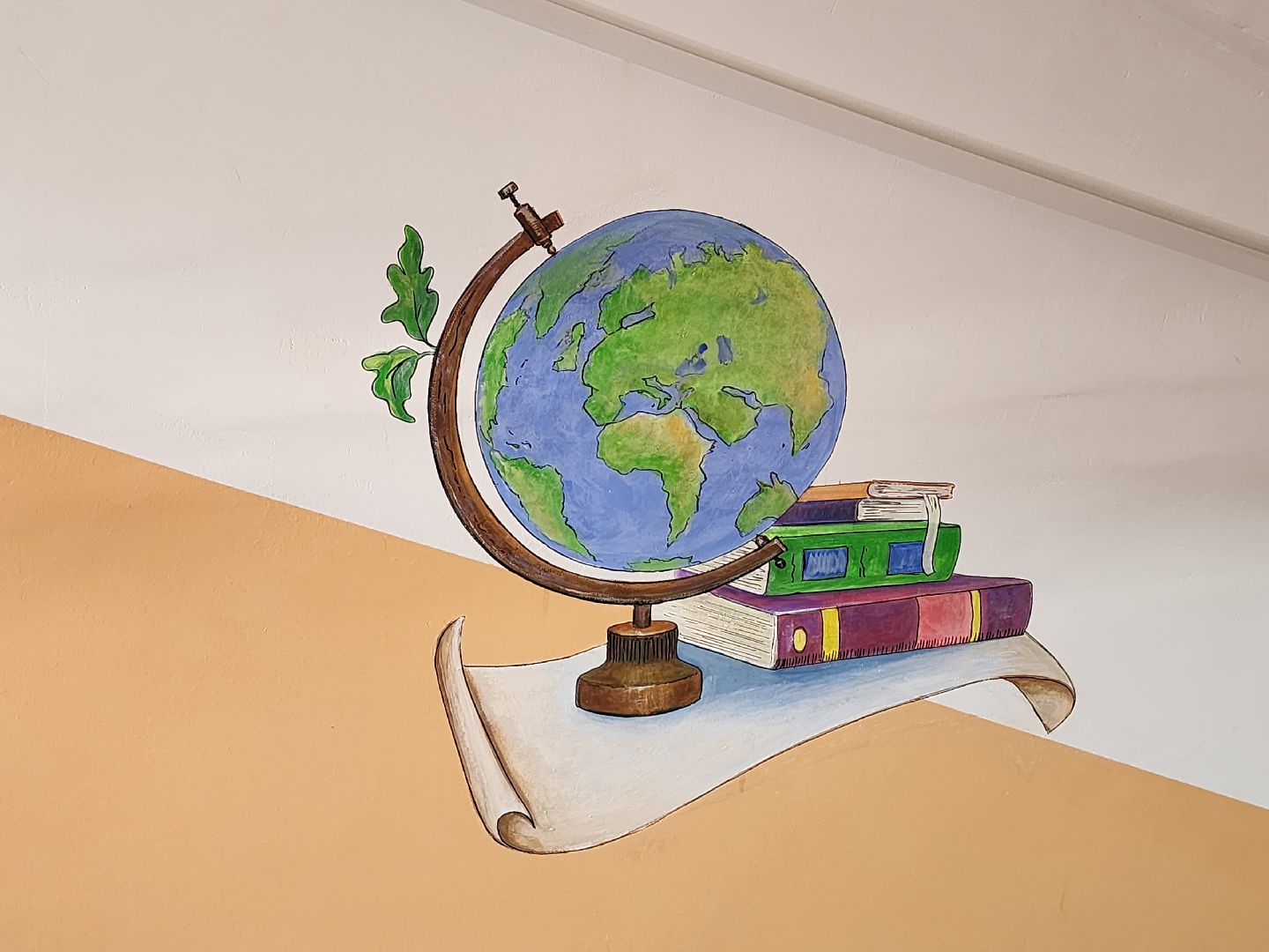 ремонт подъездов, серпухов, улица советская, глобус, рисунок в подъезде, образование,