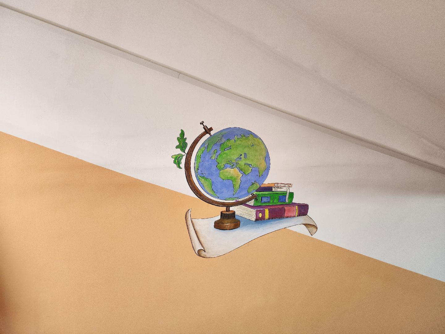 ремонт подъездов, серпухов, улица советская, глобус, рисунок в подъезде, образование,