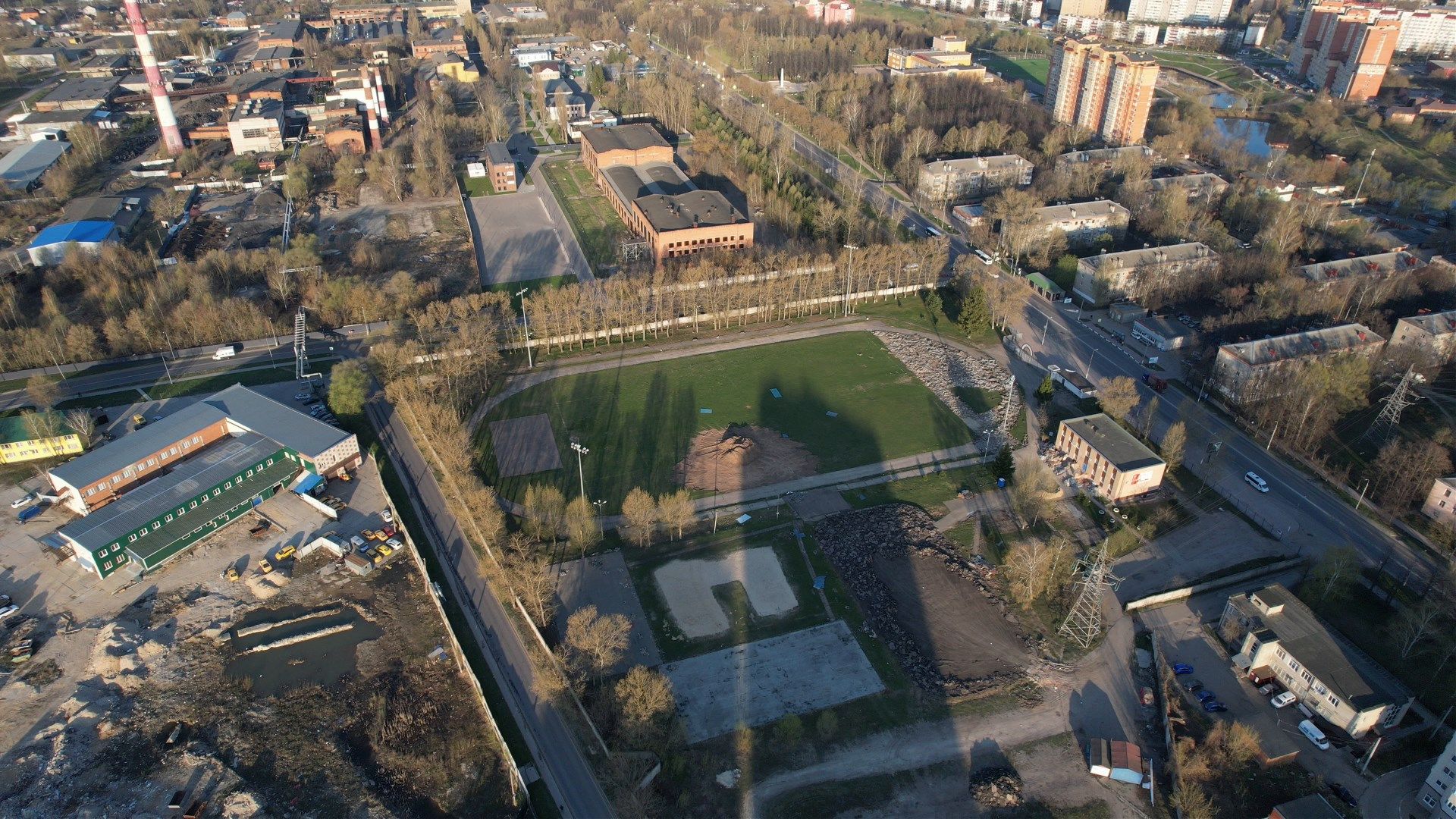 видео с коптера, чехов, гидросталь,