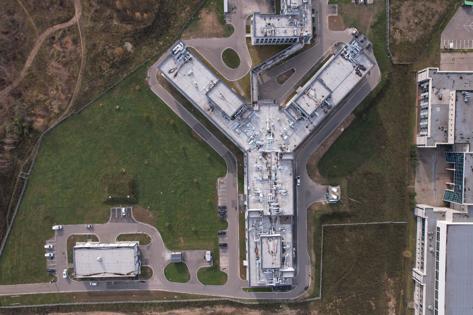 видео с коптера, истра, больница,