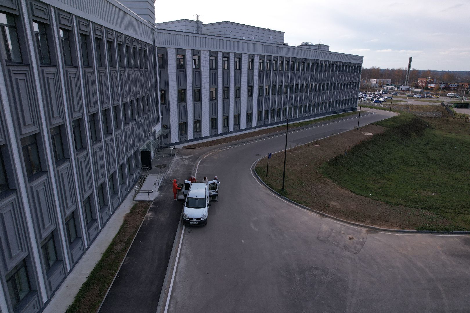 видео с коптера, истра, больница,