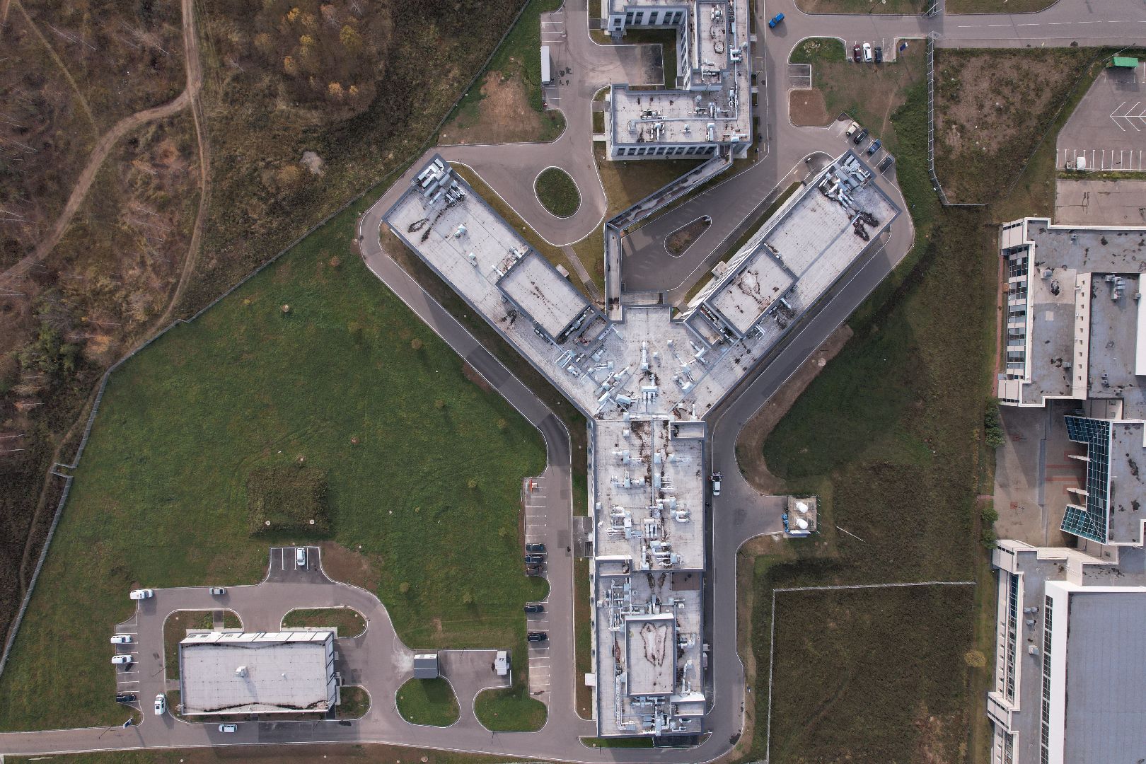 видео с коптера, истра, больница,