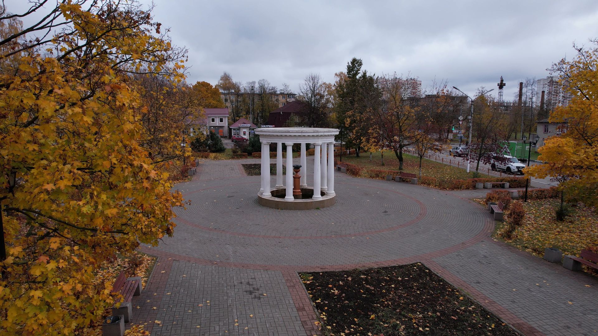 видео с коптера, фонтан, старая купавна,