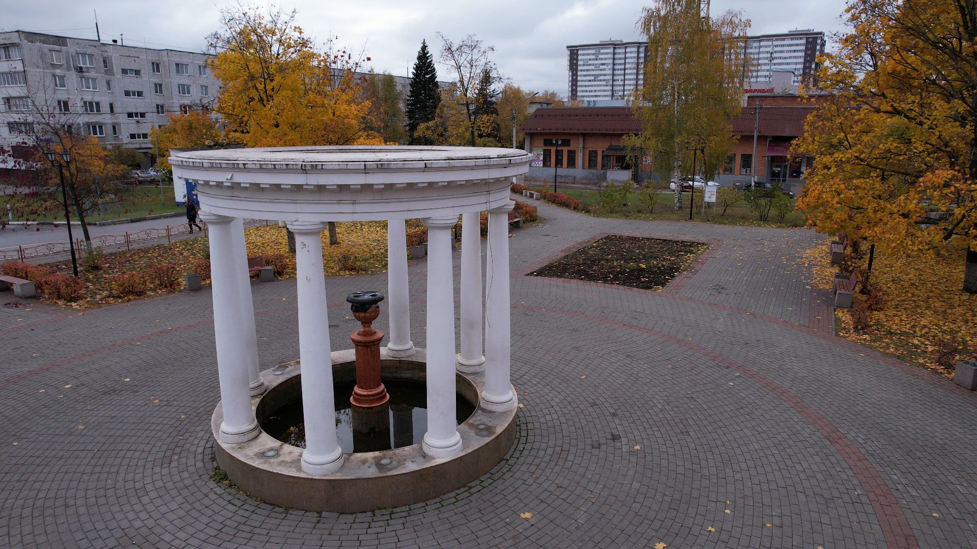 видео с коптера, фонтан, старая купавна,