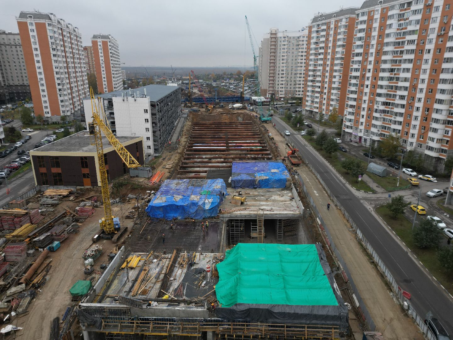 видное, ЮЛА, дороги, строительство, видео с коптера,