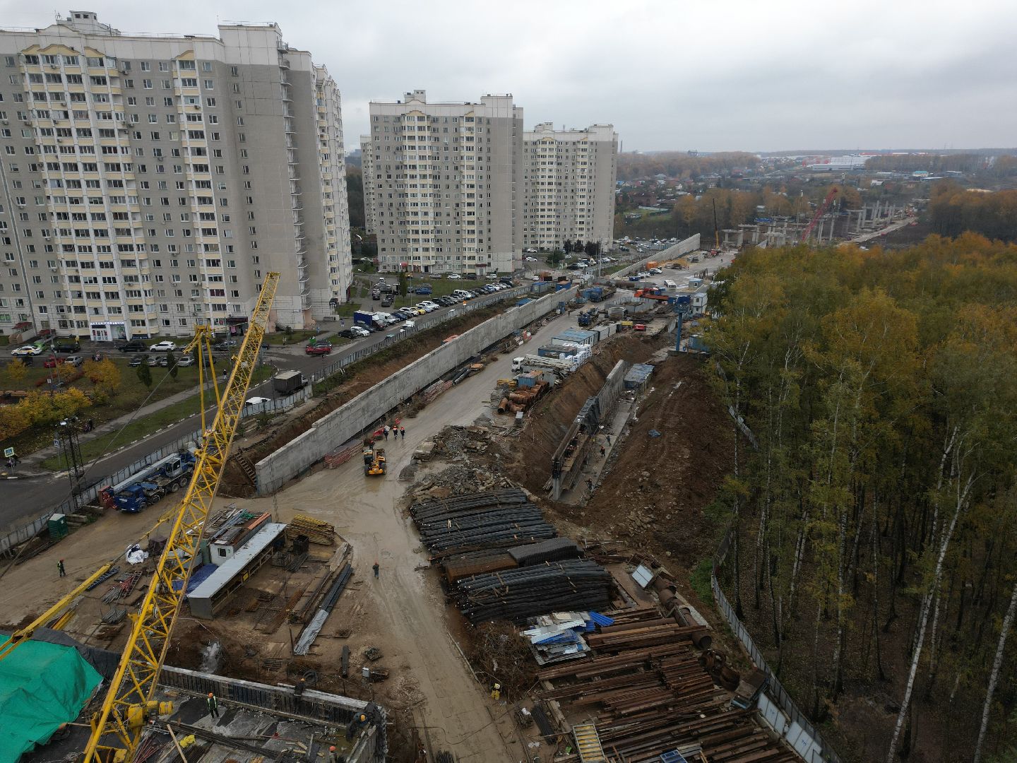 видное, ЮЛА, дороги, строительство, видео с коптера,