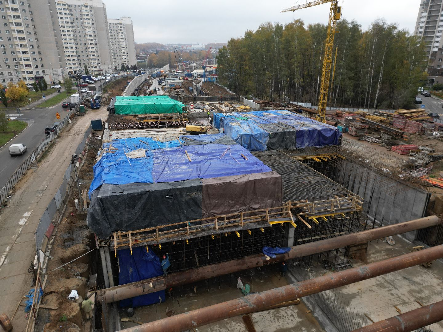 видное, ЮЛА, дороги, строительство, видео с коптера,