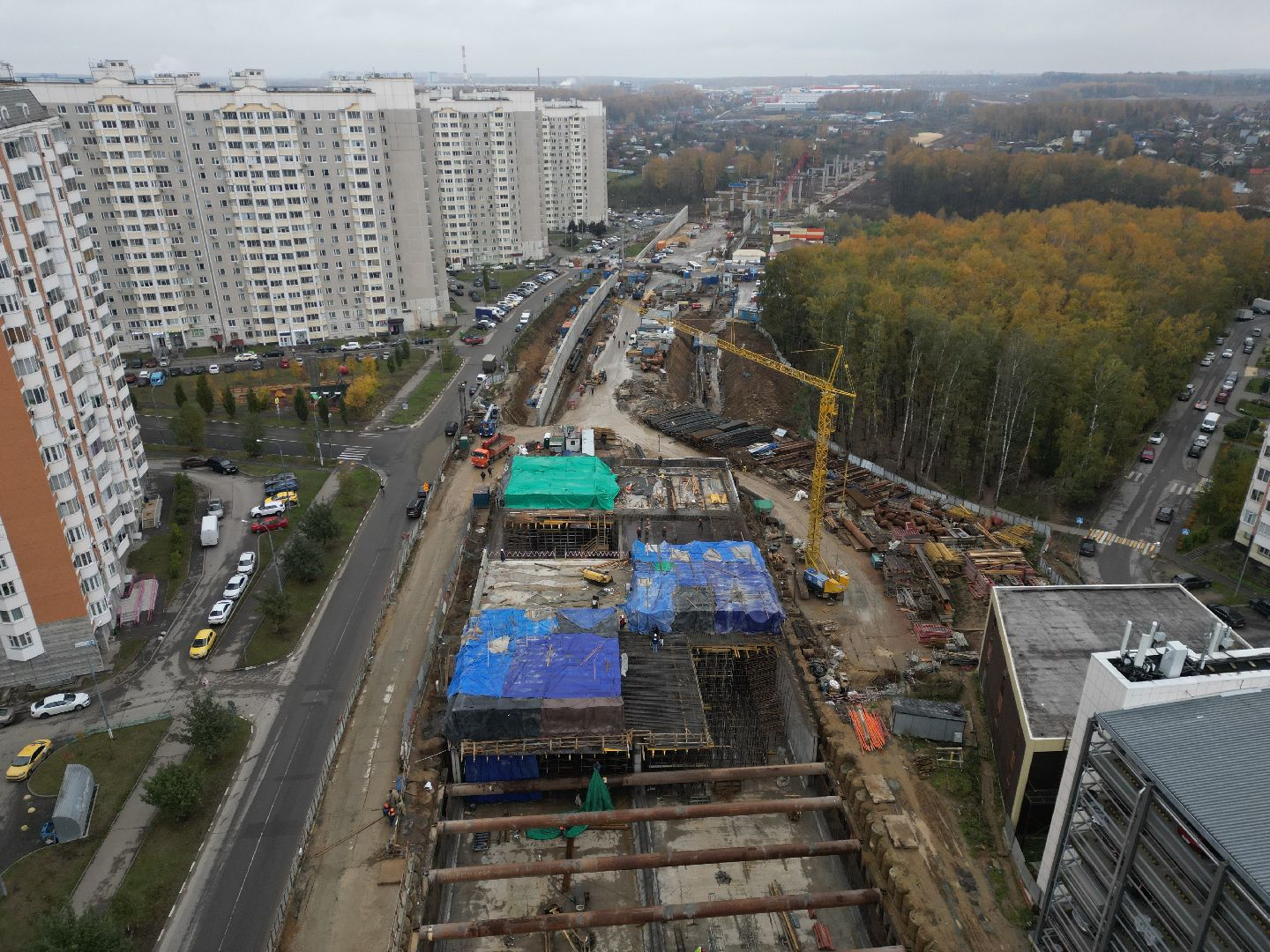 видное, ЮЛА, дороги, строительство, видео с коптера,