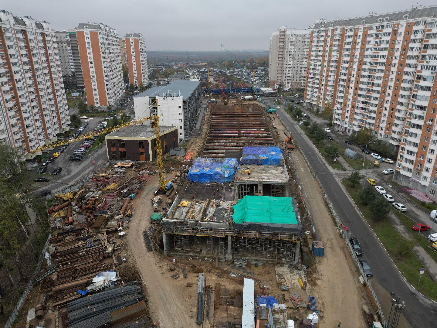 видное, ЮЛА, дороги, строительство, видео с коптера,