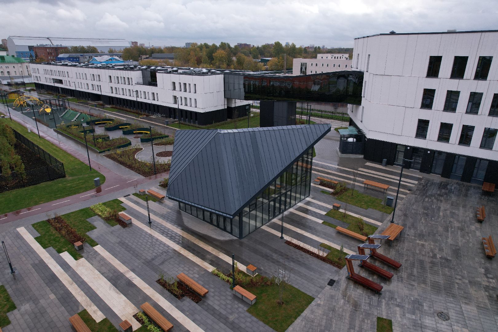 Долгопрудный, физтех, видео с коптера,