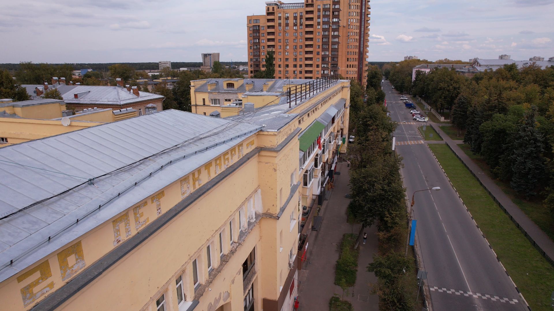 видео с коптера, жуковский, архитектура,