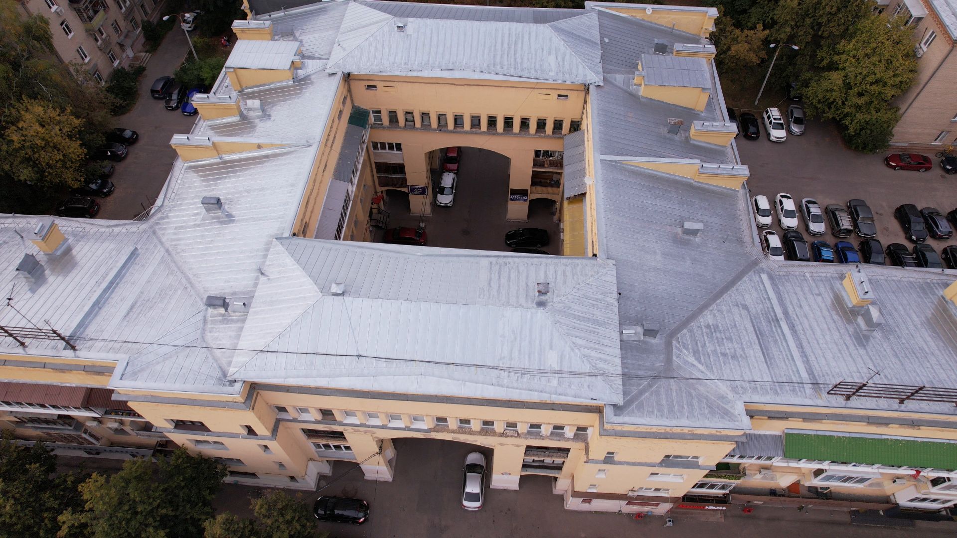 видео с коптера, жуковский, архитектура,