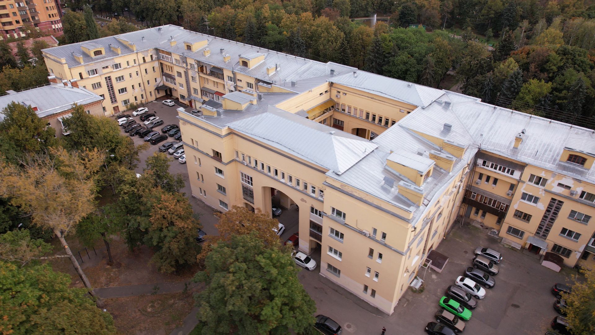 видео с коптера, жуковский, архитектура,