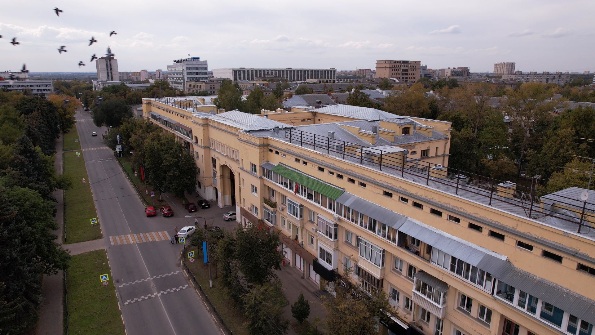 видео с коптера, жуковский, архитектура,