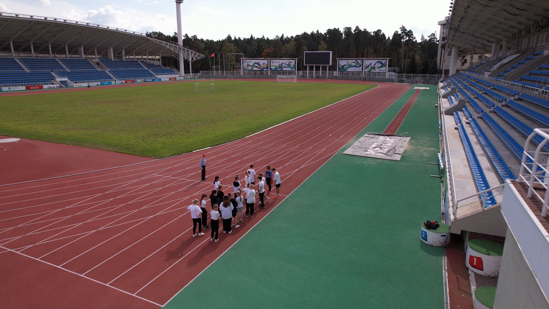 видео с коптера, Жуковский, стадион,
