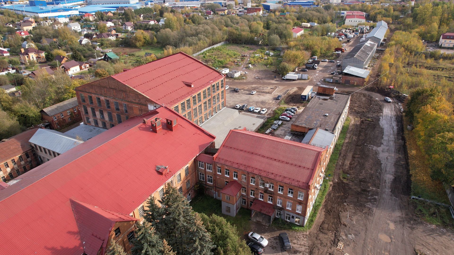 Лобня, видео с коптера, фабрика,