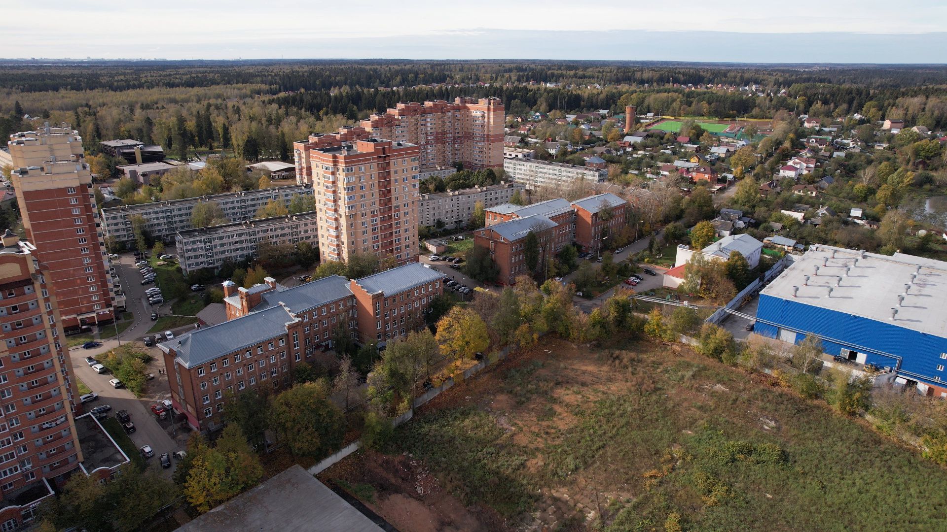 Лобня, видео с коптера, фабрика,