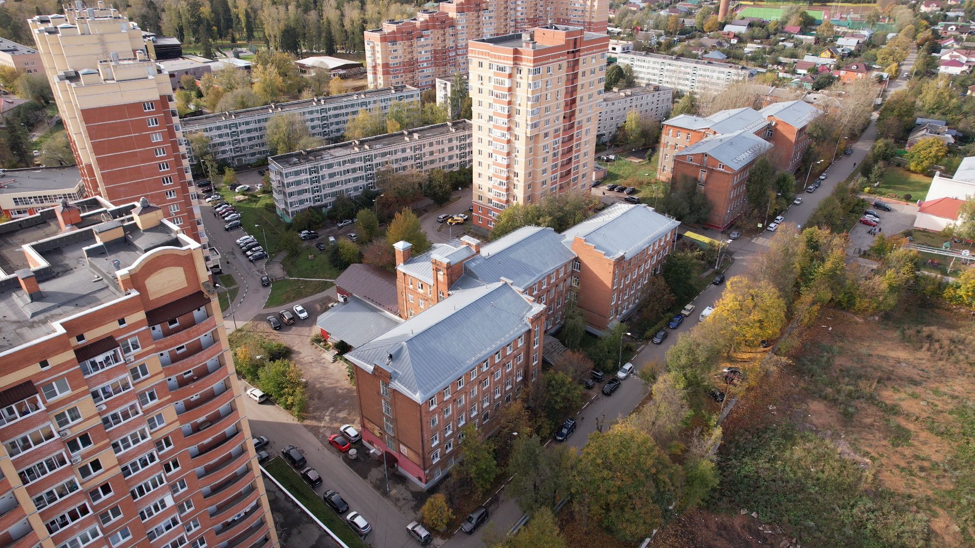 Лобня, видео с коптера, фабрика,