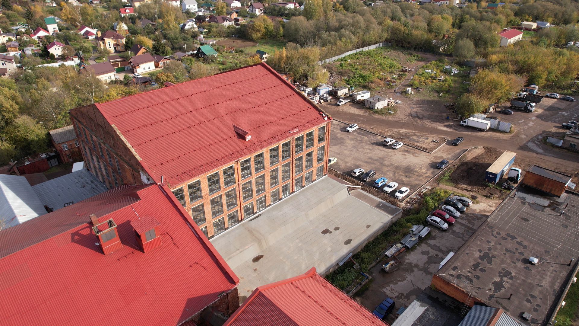 Лобня, видео с коптера, фабрика,