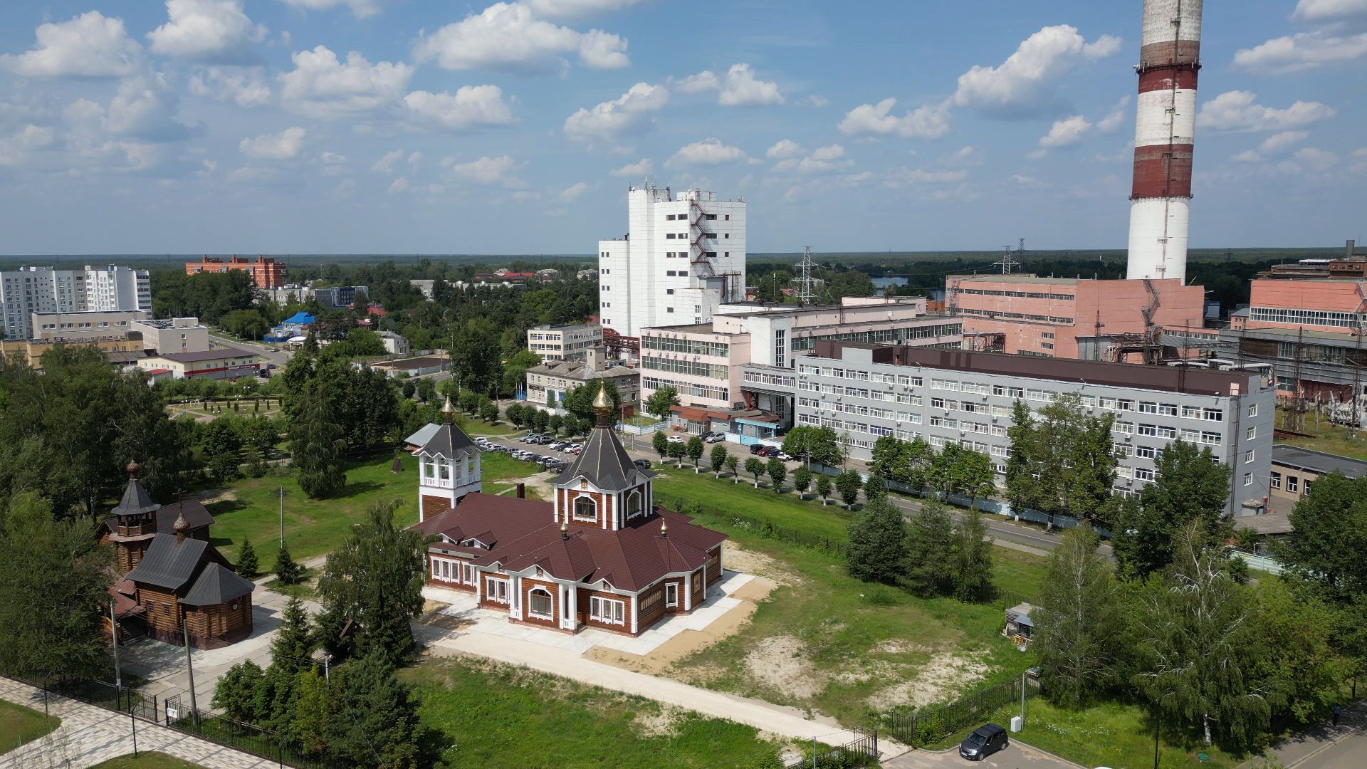 видео с коптера, электрогорск, церковь,