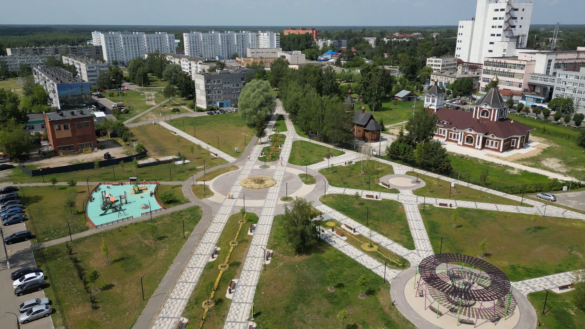 видео с коптера, электрогорск, церковь,
