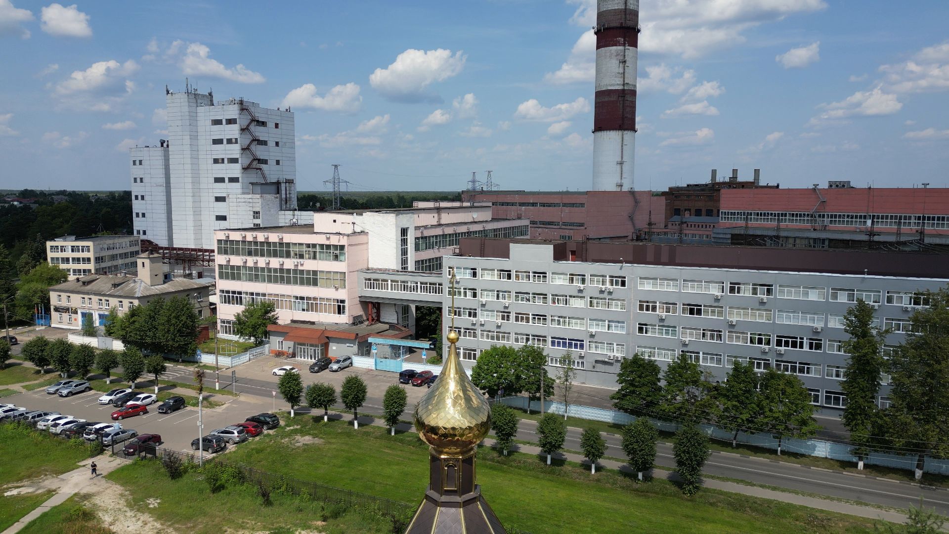 видео с коптера, электрогорск, церковь,