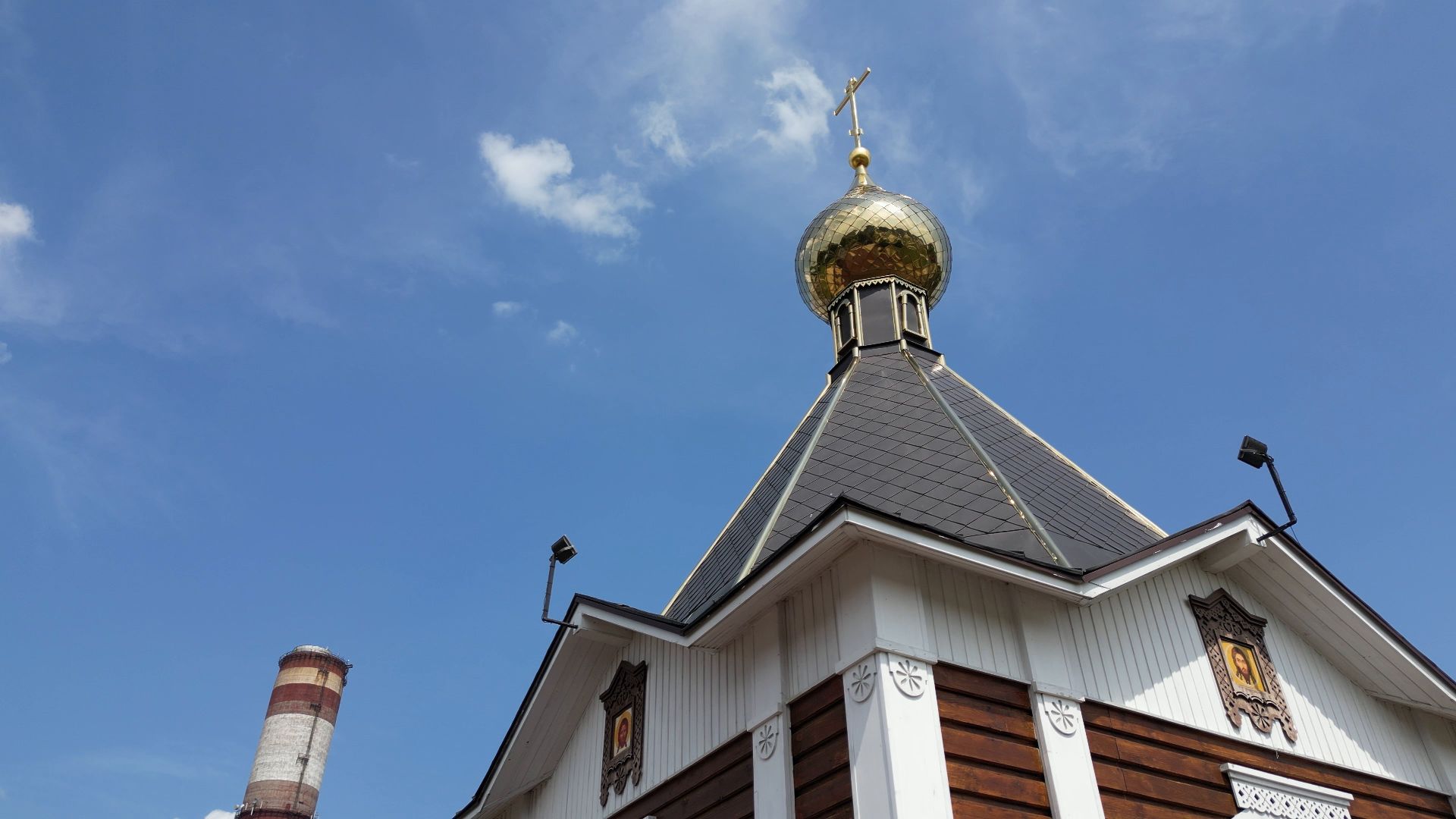 видео с коптера, электрогорск, церковь,