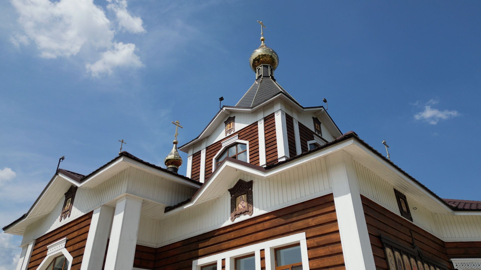 видео с коптера, электрогорск, церковь,