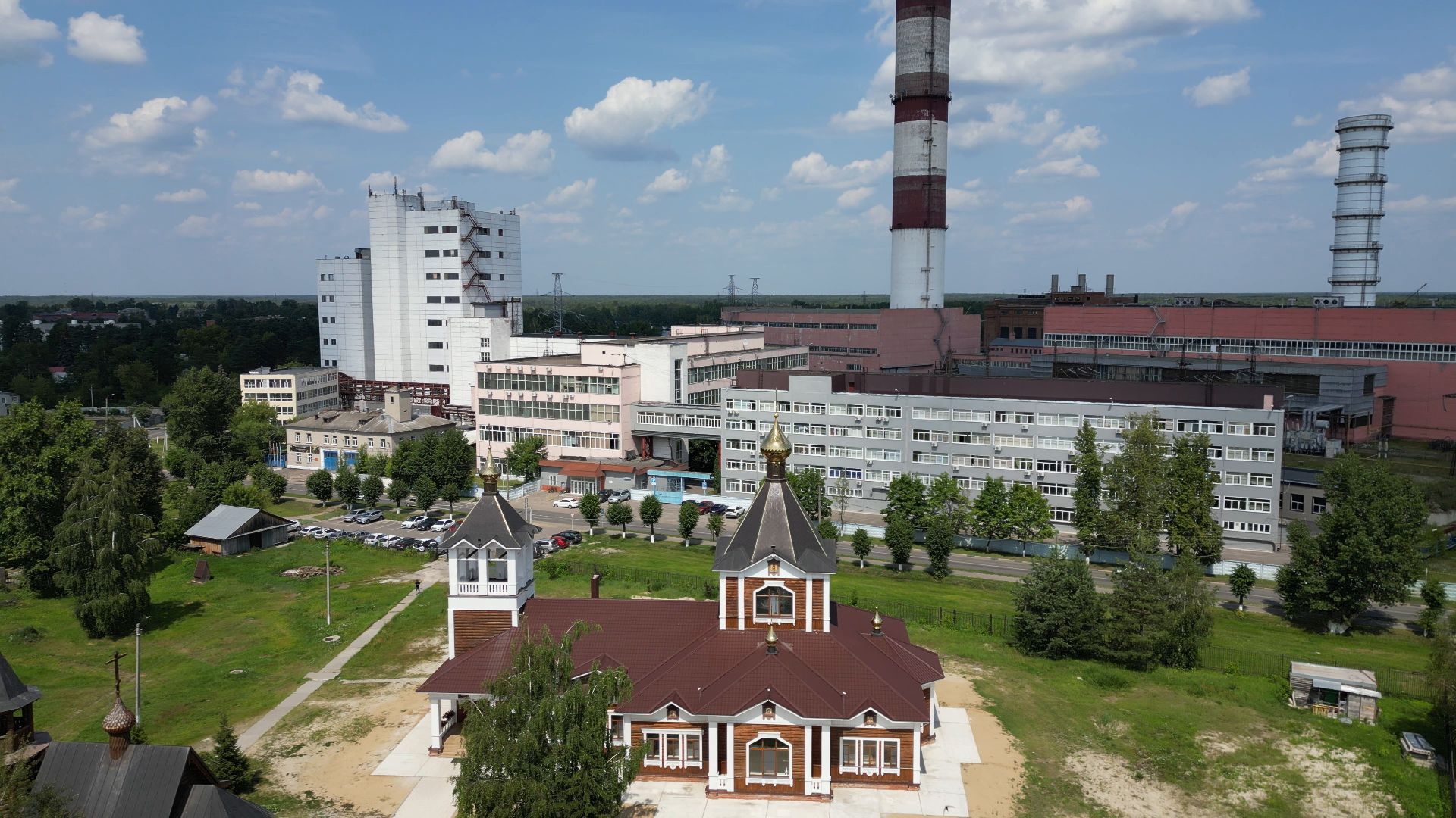 видео с коптера, электрогорск, церковь,