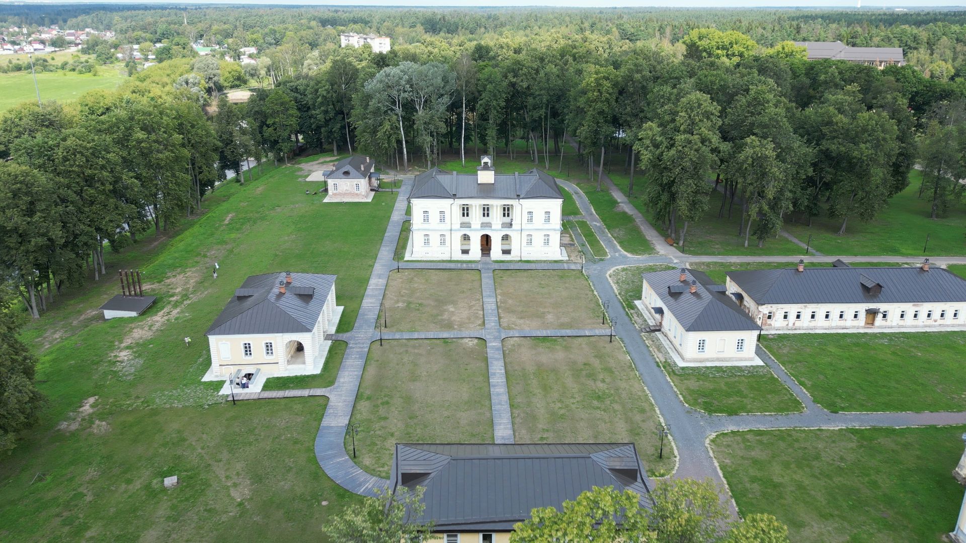 видео с коптера, лосино-петровский, усадьба, архитектура,