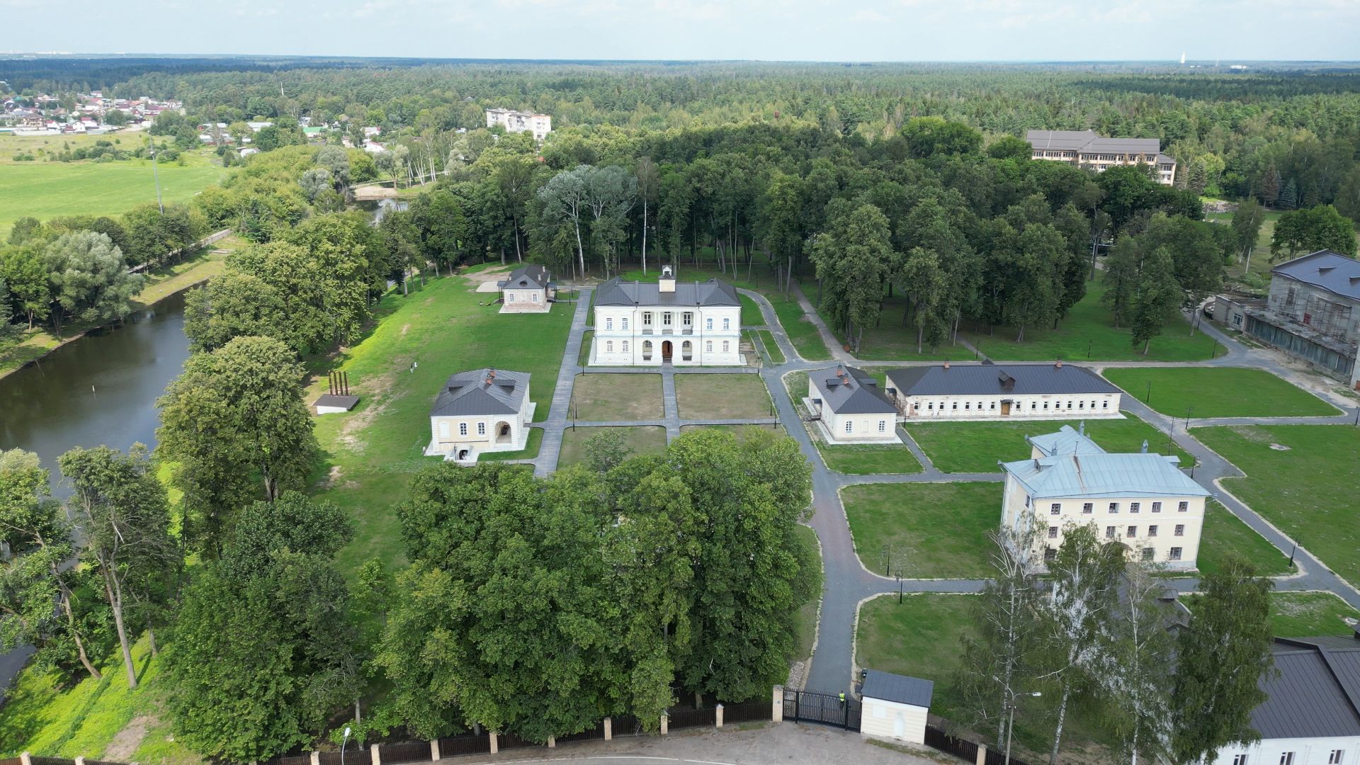 видео с коптера, лосино-петровский, усадьба, архитектура,