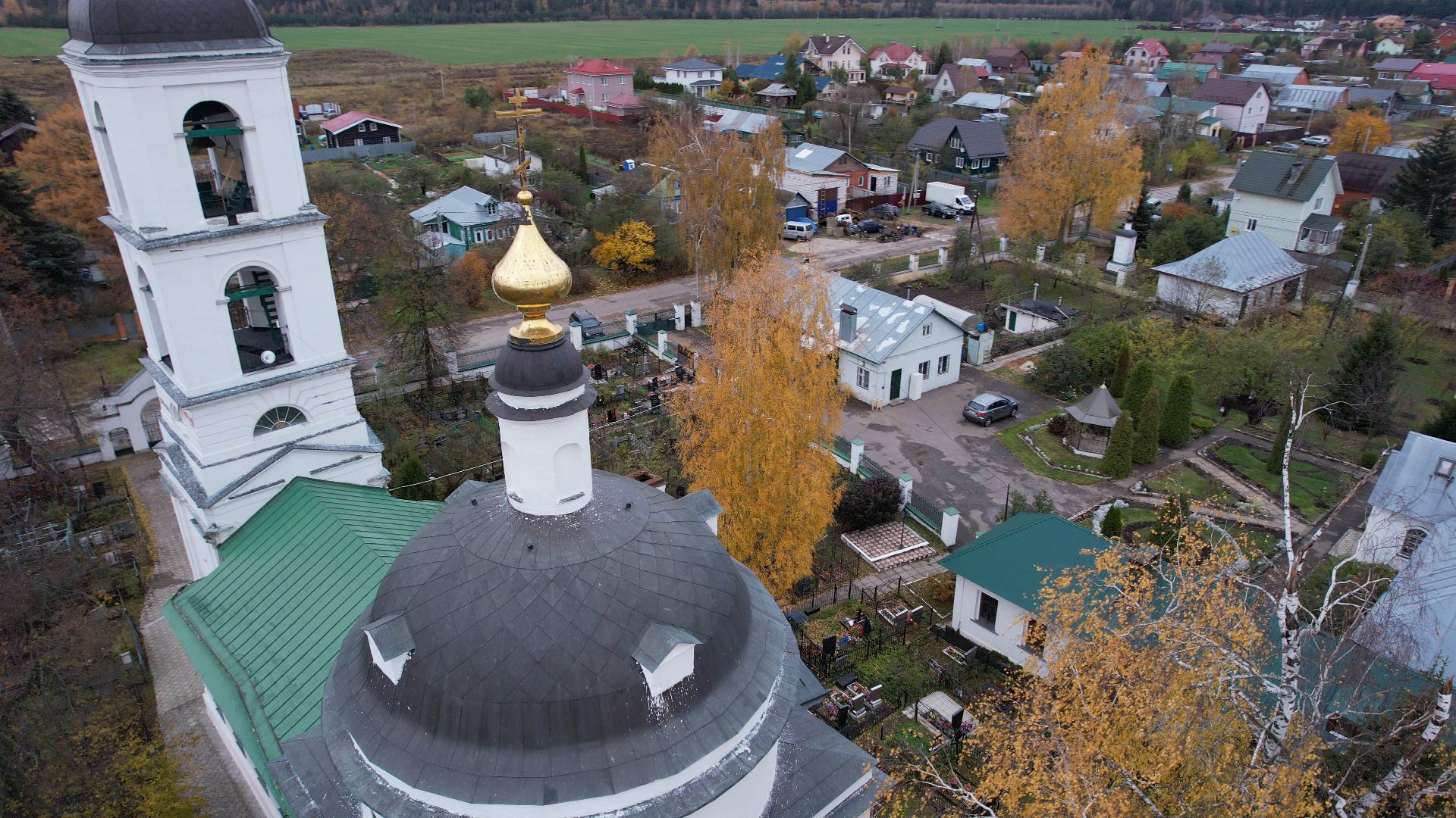 старая купавна, церковь, архитектура,видео с коптера,
